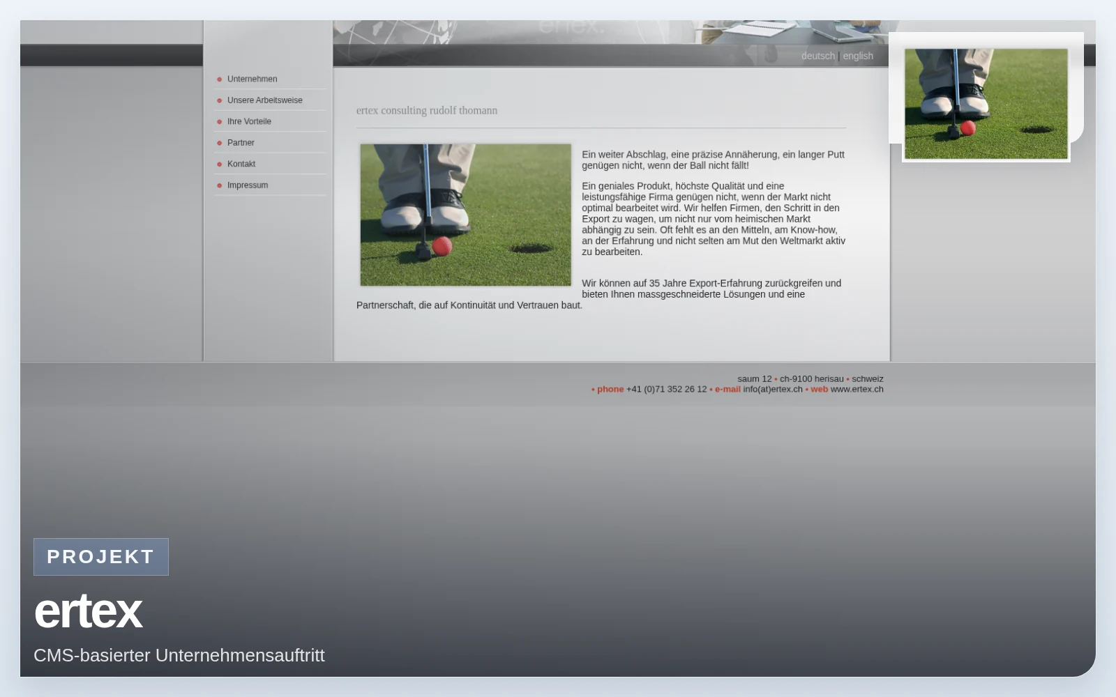 Vorschaubild von ertex consulting mit Website-Screenshot