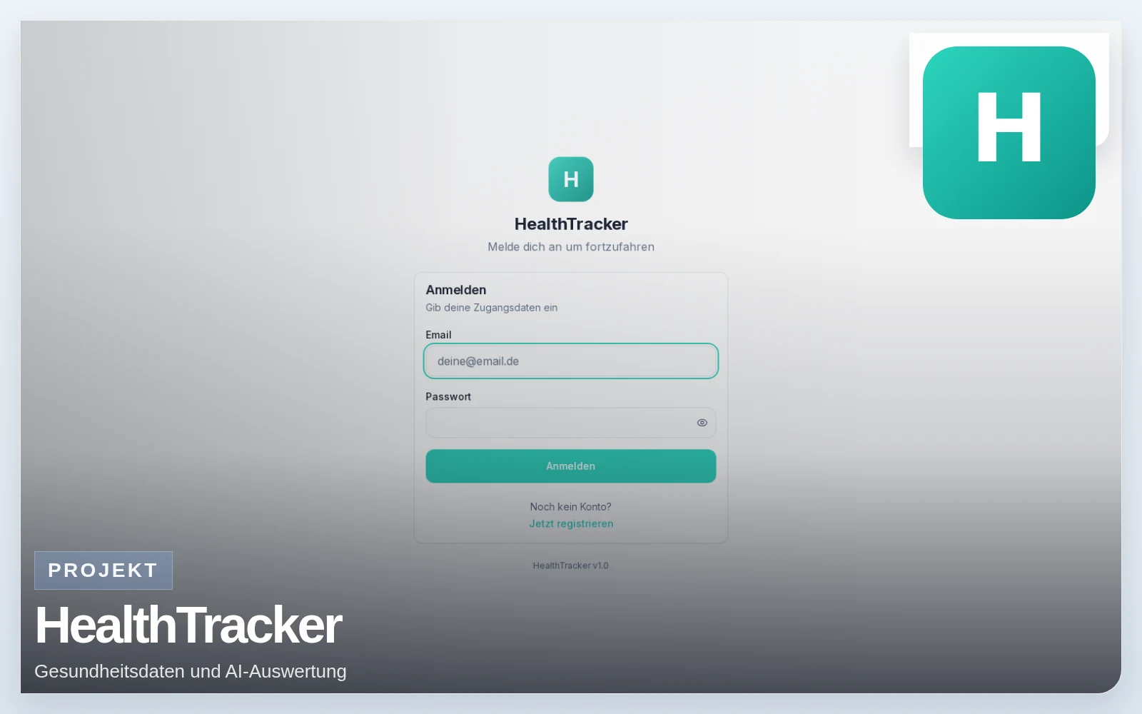 Vorschaubild von HealthTracker mit Login-Screenshot