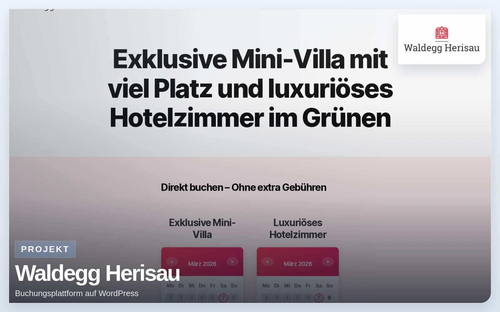 Vorschaubild von Waldegg Herisau mit Unterkunfts-Screenshot und Logo